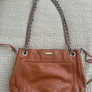 Rebecca Minkoff Tan Leather Shoulder Bag with Chain Straps